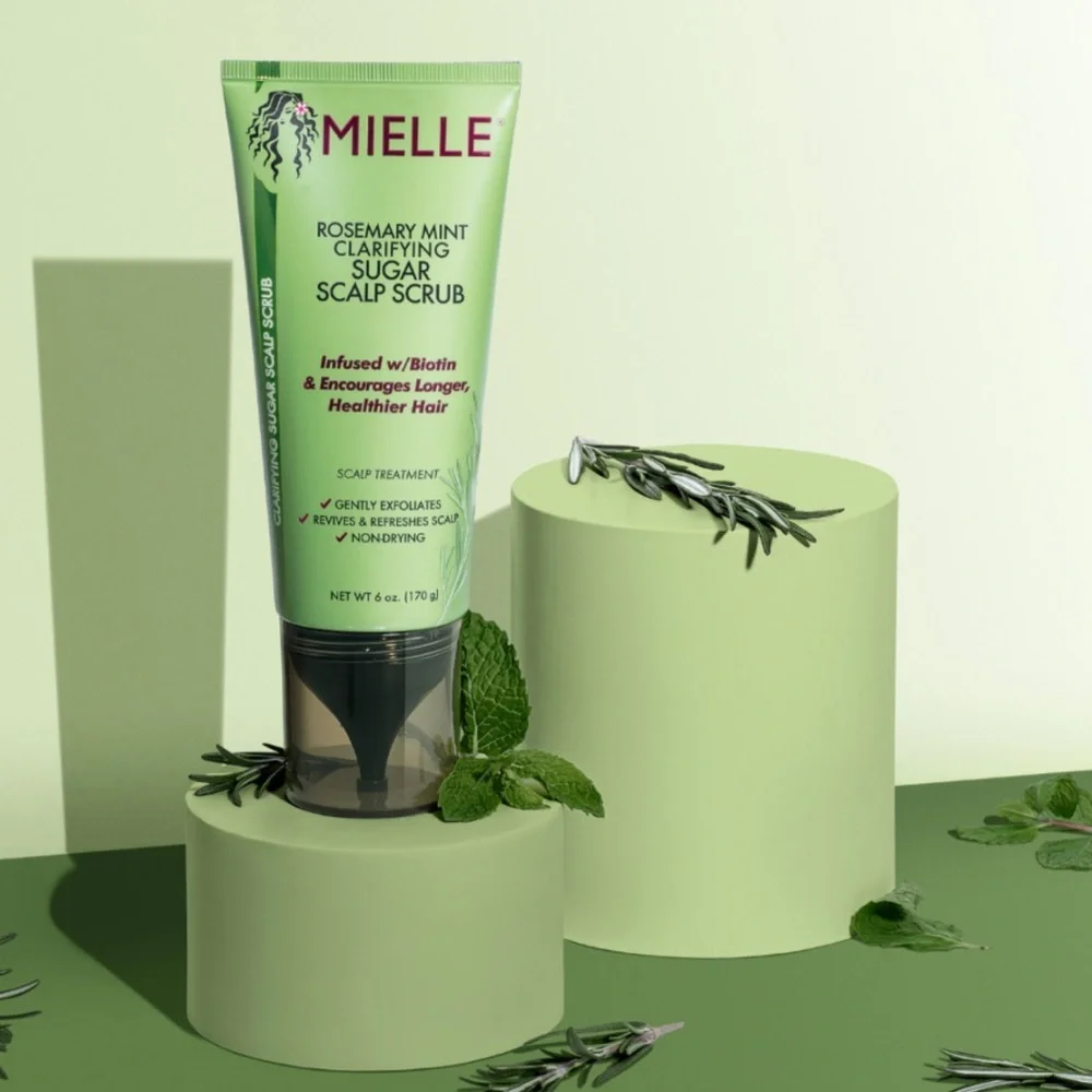 🌿MIELLE Rosemary Mint Sugar Scalp Scrub & Miche Set Gel-to-Foam Mousse